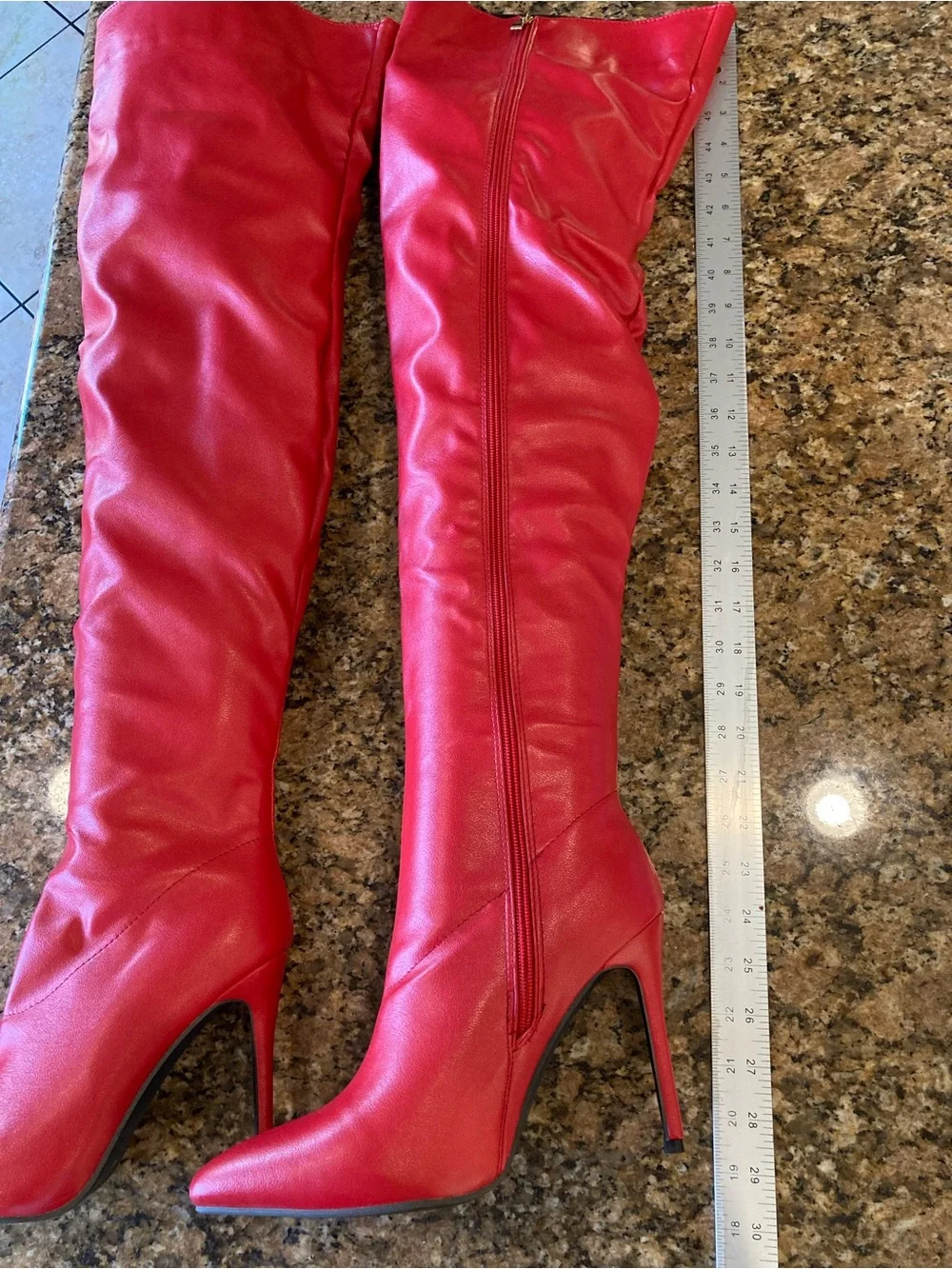80’s Rocker chic faux leather Thigh High Boots